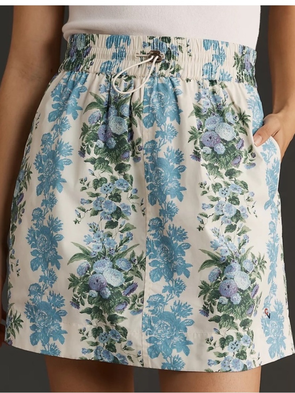 Clare V Theo Floral Stripe Skirt